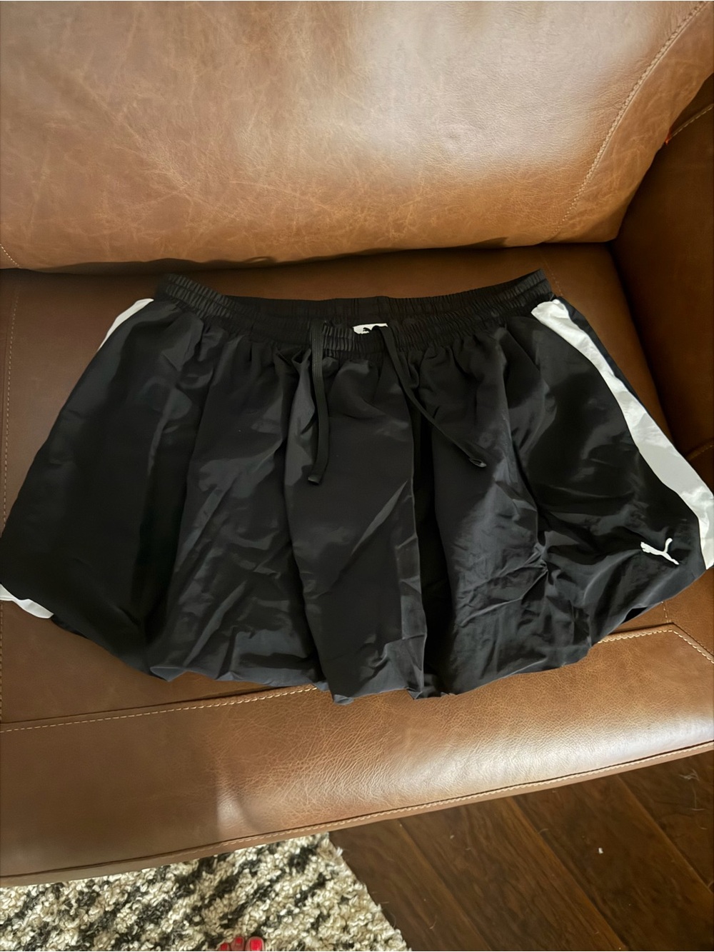Puma Black Balloon Skirt with White Side Stripes
